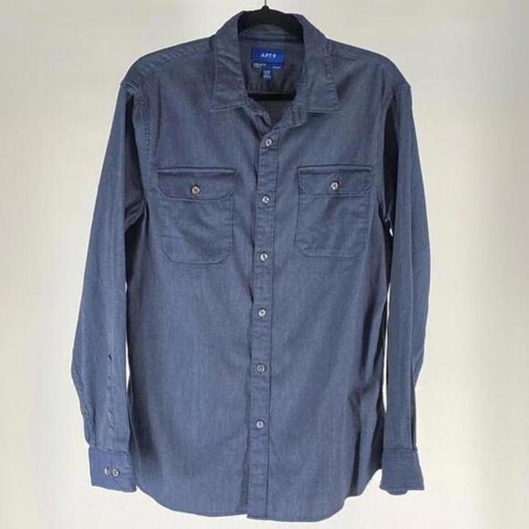 Casual Denim Long Sleeve Shirt by AE - Picture 1 of 2
